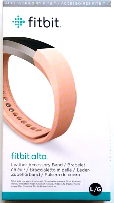 Accesorio de repuesto de correa de cuero Fitbit Alta grande rosa OEM nuevo sellado! Foto 1 de 4