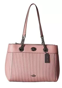 Borsa a tracolla Coach donna Turnlock Edie trapuntata pelle rosa polvere nuova - Foto 1 di 10