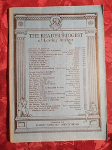 Readers Digest August 1927 Aug 27 Lowell Thomas Richard Byrd Stephen Leacock - Picture 1 of 1