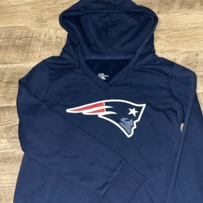 Woman's Navy Blue Hooded Sweatshirt New England Patriots XL - Image 1 of 3