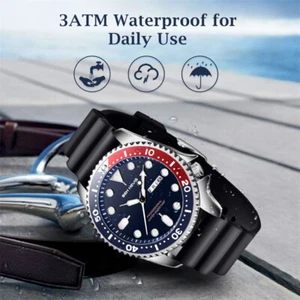 Men's Quartz Dive Watch Quartz Movement Waterproof Bezel Luminous - Picture 1 of 14
