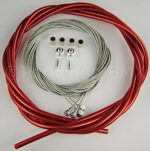 Bicycle Brake Cable Kit for Drop Bar Road - CLEAR RED - Picture 1 of 1