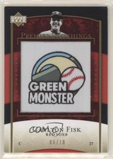 2007 Upper Deck Premier Premier Stitchings Gold /10 Carlton Fisk #PS-57 HOF