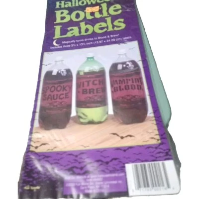 Etiquetas de botellas de refresco de Halloween "Witches Brew" "Vampire Blood" "Spooky Sauce" FIESTA Foto 1 de 4