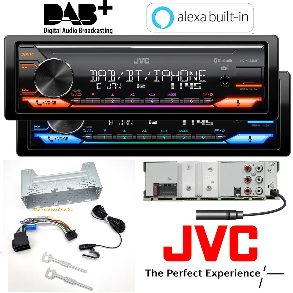 JVC KD-X482DBT 1-DIN Autoradio Media-Receiver Bluetooth DAB USB Spotify B WARE