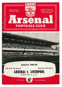Arsenal v Liverpool 1962/63 FA Cup 5th Round - Picture 1 of 1