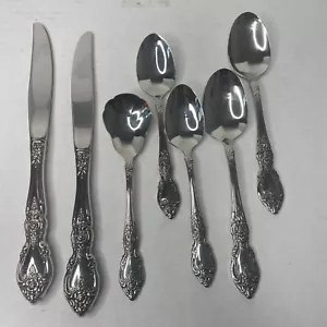 Oneida Louisiana 18/8 Edelstahl Besteck Servierlöffel Gabel Messer Menge 7 - Bild 1 von 8