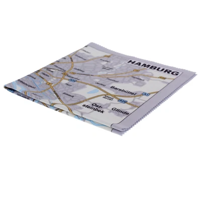 KINDLER ETUI UND WERBEARTIKELVERTRIEBS GMBH Brillenputztuch Microfaser groß Brillentuch Stadtplan Hamburg Putztuch Tuch