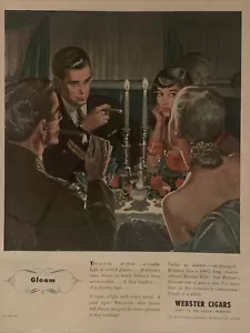 1944 Vintage Webster Zigarren Print Ad. Gleam - Bild 1 von 1