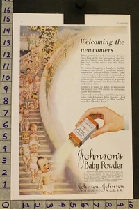 1920 MEDICAL JOHNSONS BABY POWDER NURSE DOCTOR TOILET PHYSICIAN AD SR73 - Picture 1 of 1