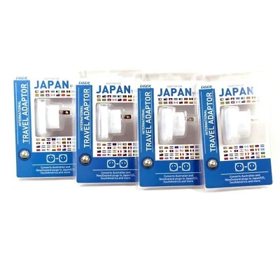 LASER POWER PLUG ADAPTER AU NZ TO USA CN JP TRAVEL CONVERTER *LOT OF 4** PW-T700 - Image 1 of 4
