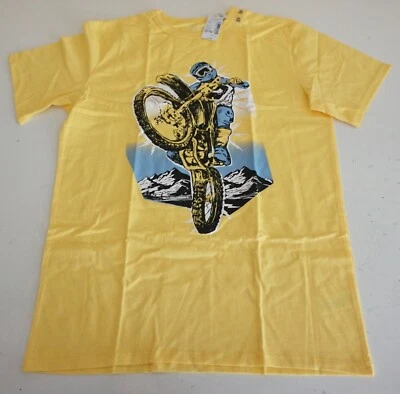 THE CHILDREN'S PLACE BOYS MOTORBIKE GRAPHIC SHORT SLEEVE TEE ASPEN GOLD XXL NWT! - Image 1 of 3