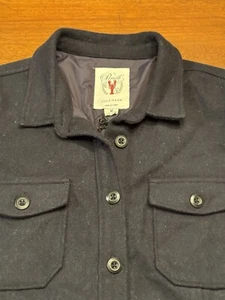 Medium Pinch Cole Haan Wool Blend Shirt Button Up Long Sleeve Solid Navy Blue - Picture 1 of 13