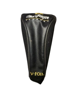 MacGregor Tourney V-FOIL Golf Driver Headcover Head Cover Black Gold Zipper Rare - Picture 1 of 3