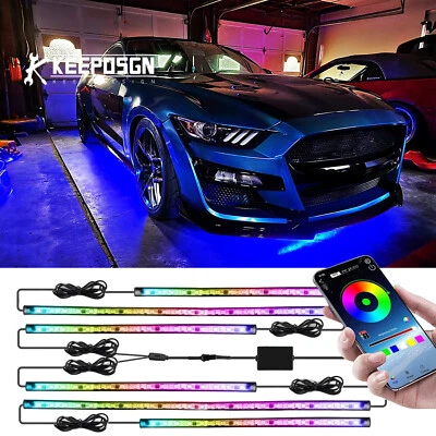 For Ford Mustang Shelby GT500 GT350 6PCS RGB Underglow LED Light Kit Neon Strips - image 1 of 4