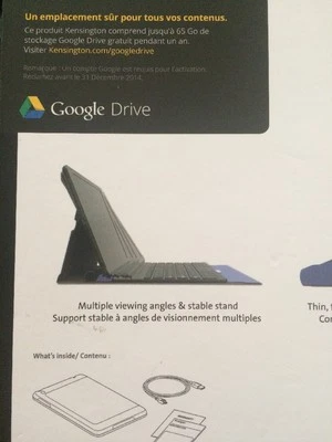 Kensington Keyfolio Exact K97092US Thin cover Case Folio W* Keyboard  iPad Air  - Image 1 of 4