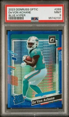 Devon Achane 2023 Optic Blue Hyper RC Miami Dolphins PSA 9 Only 6 GEM 10 - Image 1 of 2