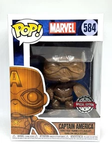 Funko Pop! Vinilo Capitán América Marvel #584 edición especial variante de madera - Imagen 1 de 6