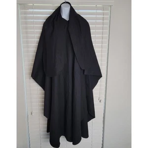 Yeohlee New York Black Wool Cape Coat Attached Scarf Women One Size Vintage - Picture 1 of 10