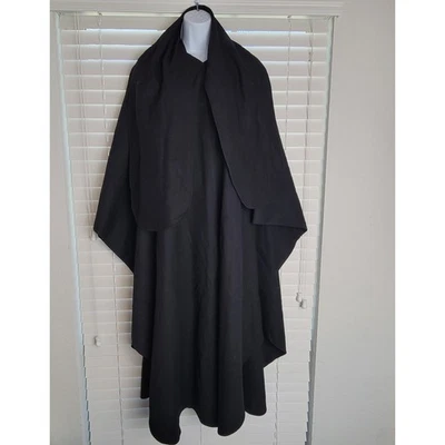 Yeohlee New York Black Wool Cape Coat Attached Scarf Women One Size Vintage - Image 1 of 4