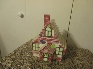 Vintage 1970er Jahre Weihnachten Thema Haus Keksdose 10" hoch - Bild 1 von 7