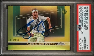 2024 Topps Chrome #74 Alexander Zverev 1° verde lime /299 PSA GEM MT 10 AUTO RC - Foto 1 di 2