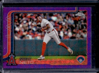 2025 Topps Chrome LogoFractor Zach Neto Purple Refractor #34/250 Angels - Image 1 of 2