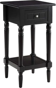 Convenience Concepts French Country Khloe 1 Accent End 14" Traditional Black  - Picture 1 of 4