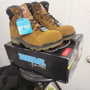 Brahma Women's Diane II Leather Waterproof Work Boots Steel Toe Brown US 8.5 - Picture 1 of 3