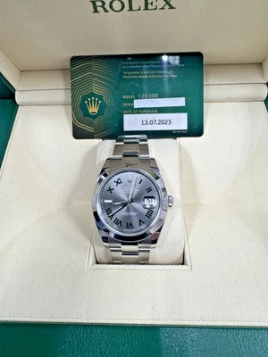 Reloj Rolex Datejust 2023 41 mm 126300 esfera Wimbledon acero correa Oyster B&P Foto 1 de 4