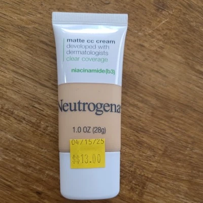 Neutrogena Clear Coverage Matte CC Cream, Porcelain 2.0 w/ Niacinamide (B3) New! - Image 1 of 4