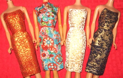 VINTAGE BARBIE  CLOTHES SHEATH DRESS LOT SOME TLC! - Image 1 of 4