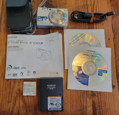 Fujifilm FinePix F100 fd Digital Camera 12 MB 5x Charger Cable Case Battery DVD - Image 1 of 4