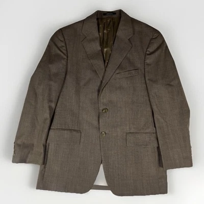Chaps Ralph Lauren Mens Wool Blazer 40 R Brown Classic Fit Suit Jacket Pockets - Image 1 of 4