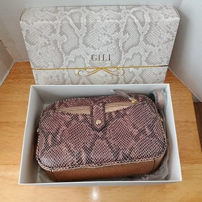 Bolso Bandolera GILI Got It Love It Cuero Cartera Piel de Serpiente Dorado Ajustable 2 piezas Foto 1 de 4