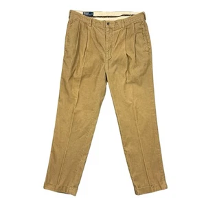 Vintage Polo Ralph Lauren Mens 38x32 Hammond Corduroy Cords Baggy Cuffed 90s - Picture 1 of 16
