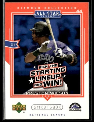 2004 Upper Deck All-Star Lineup #AS-PW Preston Wilson Star Lineup Card 3302K - Image 1 of 2