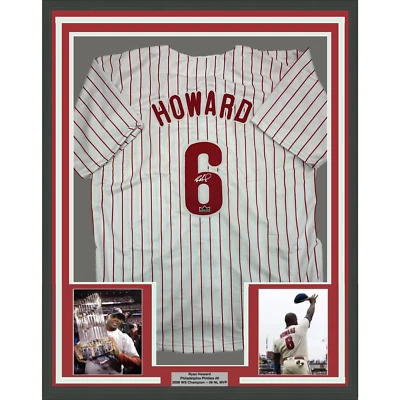 Camiseta deportiva enmarcada facsímil autografiada Ryan Howard 35x39 Philadelphia reimpresión Foto 1 de 2