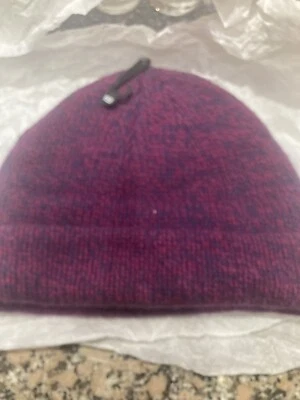 LL Bean винтажный новый из старых запасов 100% ягненка шерсти трикотажа Beanie темно-синий и бордовый OSFM новый с ярлыками унисекс - Изображение 1 из 4