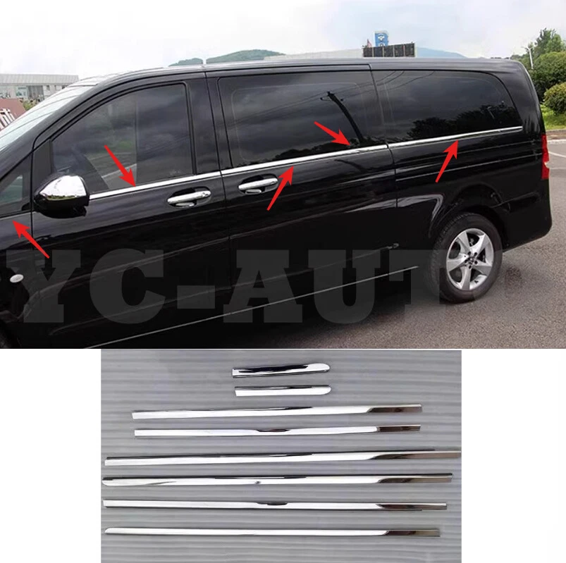 Tira decorativa ventana acero inoxidable para Mercedes Benz Vito V260 2016-2024 Foto 1 de 4
