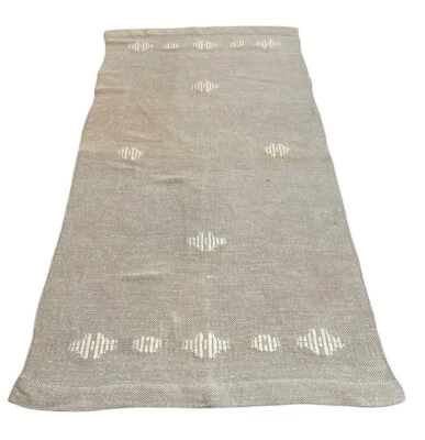 Embroidery Woven Table Runner Cotton Natural, 43"X20" Vintage - Image 1 of 4