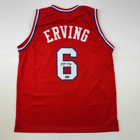 Facsimile Autographed Julius Dr J Erving Philadelphia Red Reprint Auto Jersey XL Cover