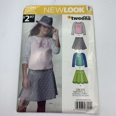 New Look A6241 6241 Girls Skirt and Shirt Sized for Tweens 8-16 **Uncut** - Image 1 of 3