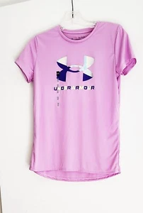 Under Armour Big Girls Tech Split Foil Big Logo T Shirt Pacific Purple Sz YXL - Picture 1 of 1