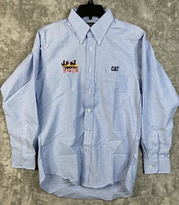 Camisa de manga larga azul con botones Edward's para hombre 15-32 CAT arnés eléctrico - Imagen 1 de 8