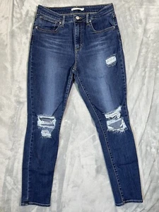 Levis Jeans Damen 31 Blau 721 High Rise Skinny Ankle Distressed Stretch Denim - Bild 1 von 17