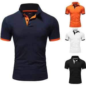 Polo uomo Basic contrasto maniche corte polo colletto t-shirt R50104 - Foto 1 di 7