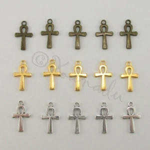 Ankh Cross Charms Mix Antiqued Egyptian Pendants CM8736 - 15, 30 Or 60PCs - Picture 1 of 4