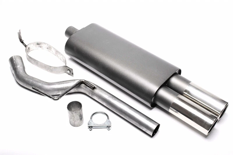 Scarico sportivo acciaio 2x76 mm tondo bordato per VW Passat variante Lim. Type3A/35I - Immagine 1 di 1