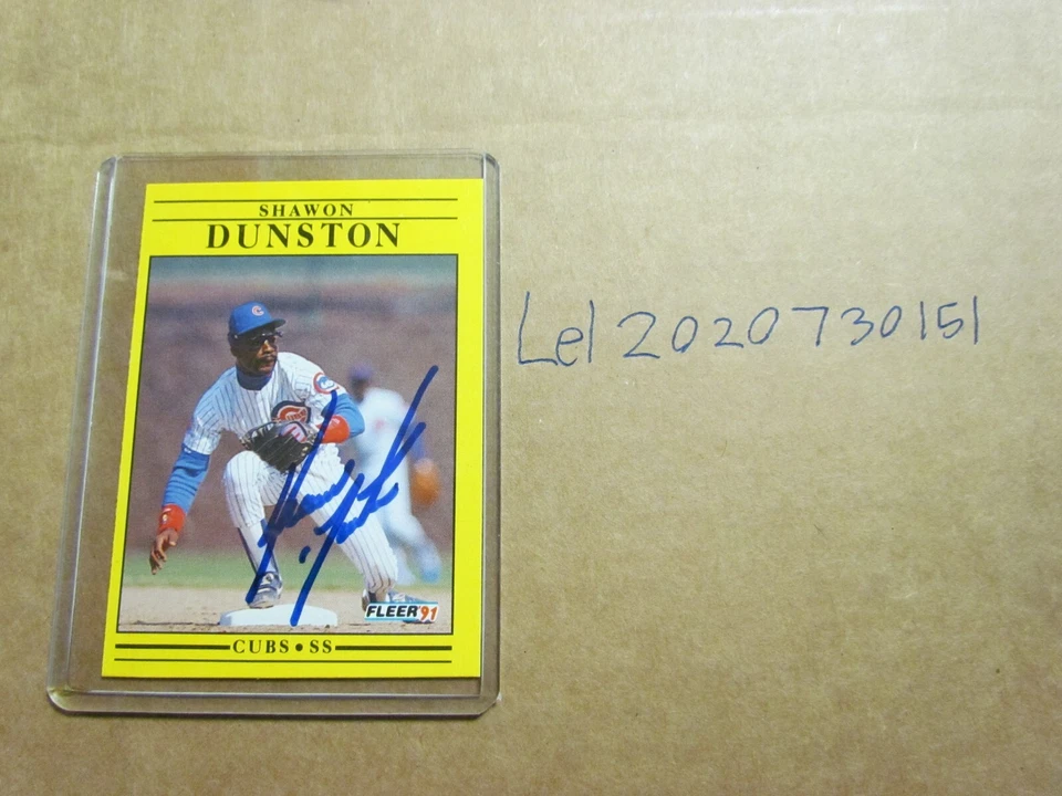 1991 Fleer Shawon Dunston Signed Baseball Card  - Image 1 of 2